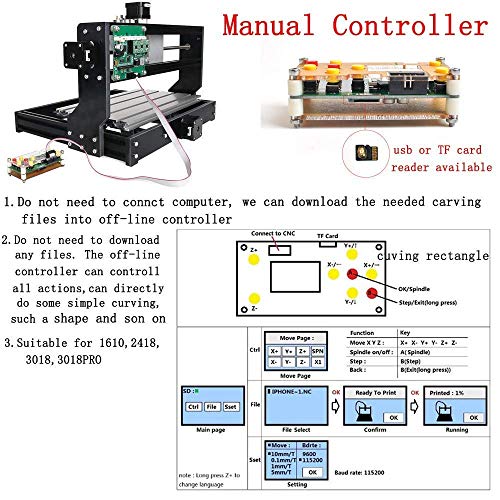 Vogvigo 3018 Pro CNC Fresadoras Máquina laser engraving machine,GRBL Control CNC Router Kit Madera Router Grabado 3 ejes plástico acrílico PVC Talla de madera,Area de Trabajo XYZ 300x180x45mm