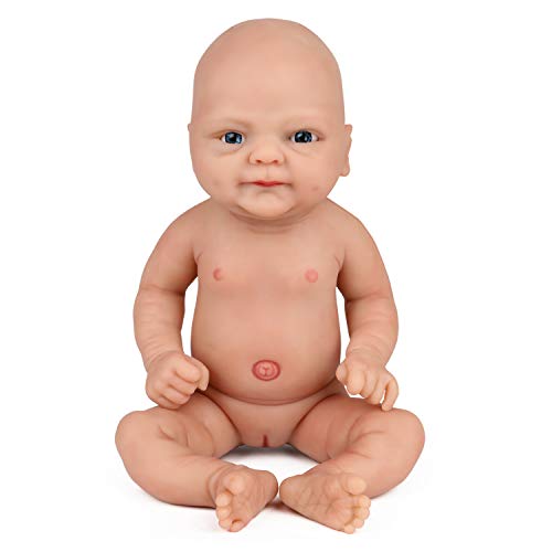 Vollence Realista Bebé Reborn de 36 cm. Libre de PVC. Muñeca bebé Realista con Cuerpo Completamente Lleno de Platino sólido. Muñeca bebé Natural Hecha a Mano con Ropa - Chica