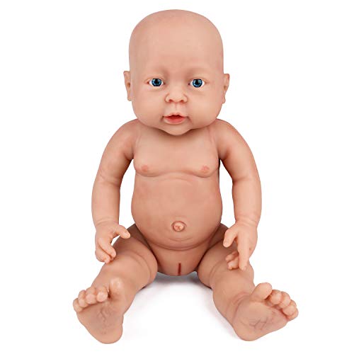 Vollence Realista Bebé Reborn de 40 cm. Libre de PVC. Muñeca bebé Realista con Cuerpo Completamente Lleno de Platino sólido. Muñeca bebé Natural Hecha a Mano con Ropa - Chica