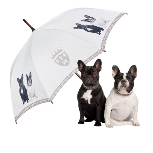 VON LILIENFELD Paraguas de Iluvia Largo Clásico Automático Grande Estable Perro Bulldogg francés French Bulldogs