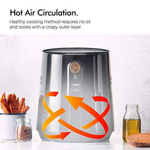 VonShef Freidora sin Aceite de Aire Caliente 2,5 L y 1300 W – Cocina Bajo en Grasa y Saludable, Control de Temperatura Ajustable