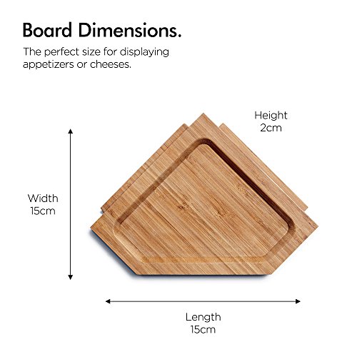 VonShef Tabla Bandeja Platos para Servir en Forma de Rompecabezas con Soporte – Bambú Natural