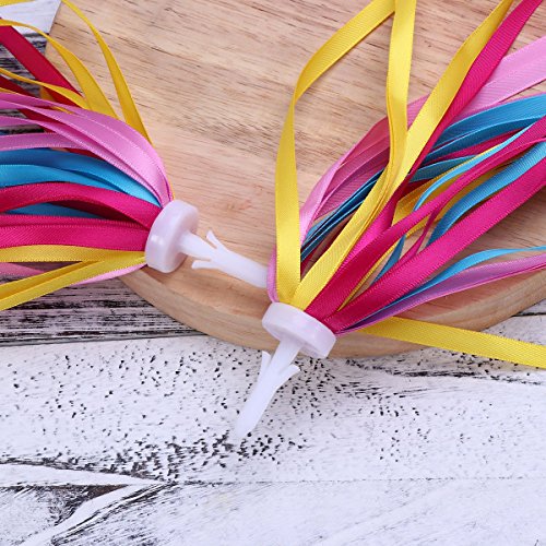 VORCOOL Bike Handlebar Streamers, 1 par Kids Scooter Cintas de Colores Cintas de Bicicleta Cinta de Borla para niños niñas