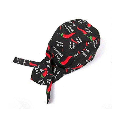 VORCOOL gorro de cocinero unisex Chefs sombrero cocina olla Skull Cap Cap cinta turbante cinta ajustable