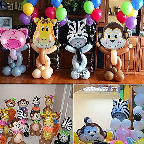 Vordas 9 Piezas Globos Animales Cumpleaños, Globos Animales Helio - Helio está Permitido, Decoración de la Fiesta de Cumpleaños de los Niños (Tamaño: 30-50 cm)