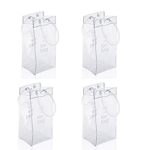 Vordas Bolso de Hielo, 4 Paquetes PVC Champagne Bolsa de Hielo Bolsa de Refrigerador con Mango para Pubs y Restaurantes, Hogar, etc