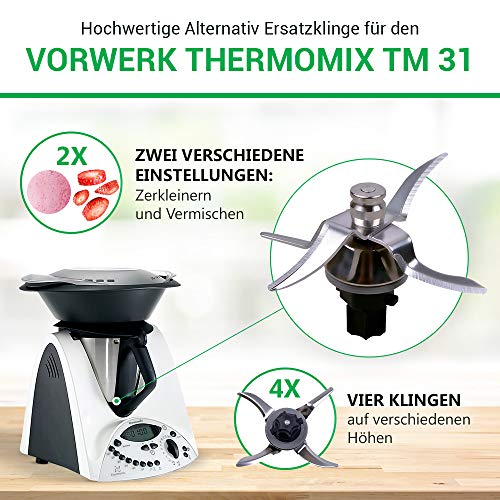 Vorwerk Thermomix alternative sharp replacement blender blade stainless steel for the TM31 kitchen appliance mixing and heating kitchen machine