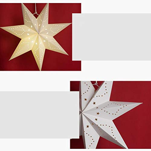 VOSAREA - Lámpara de día con Estrellas Luminosas, de Papel, Colgantes, decoración de Pared de Navidad, para LED, luz LED, Boda, cumpleaños, Navidad, decoración de Fiesta de Vacaciones, Color Blanco