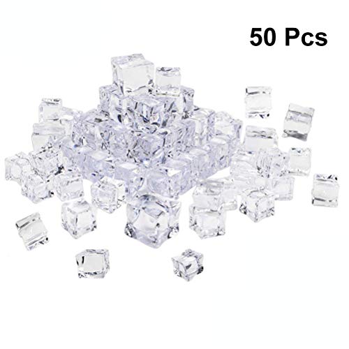 Vosarea - Lote de 50 cubos cuadrados con forma de cristal y cristal transparente