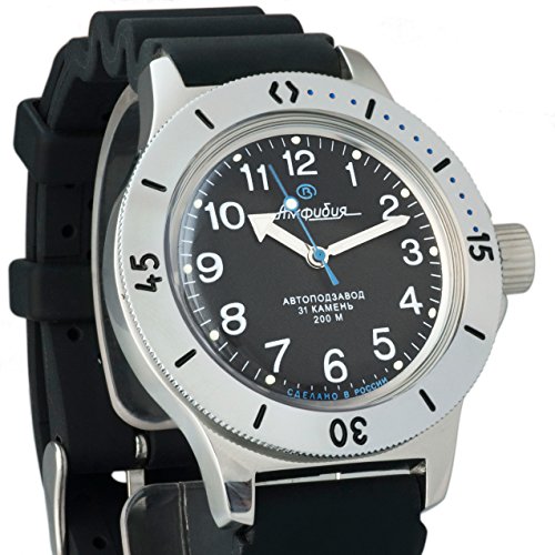 Vostok Amphibian 120811 - Reloj de pulsera automático, reloj de buceadores militares rusos 2416B/2415 (200 m)