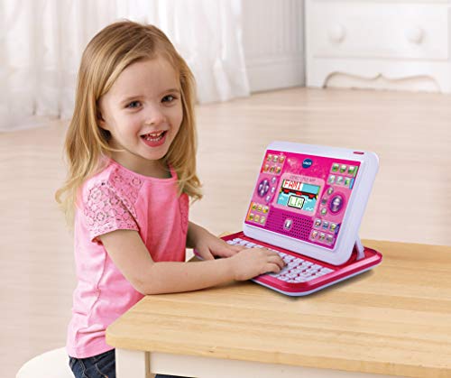 VTech Genio Little App, Juguete para aprender en casa, ordenador tablet educativo para jugar en dos modos distintos, 80 actividades que enseñan letras, inglés, matemáticas, ciencias, rosa (80-155557)