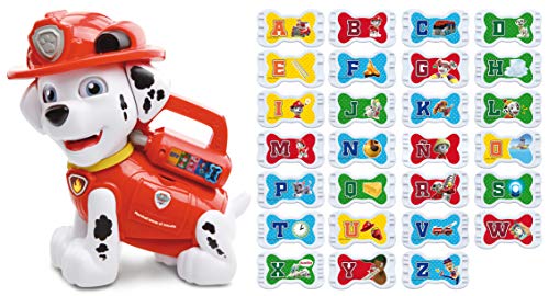 VTech- Marshall Letras al Rescate Disney Abecedario Interactivo de Patrulla Canina con Huesos en Forma de Galletas para Escuchar Palabras y más Datos interesantes (3480-190422)