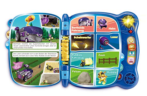 VTech- Mighty Pups Lernbuch bebés, Juguete, Contenido de Aprendizaje: Leer, Palabras, Letras, Conocimiento de la Patrulla Canina. (80-530704)