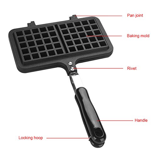 Waffle Baking Mold, Gofrera Doble Grande,Maquina de Gofres Antiadherente del Molde De La Aleación De Aluminio