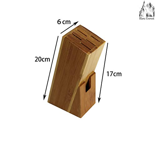 Wagtail Soporte de Cuchillo de Madera Multifuncional Bloque de bambú Soporte de Cuchillo Tijera Ranura de Almacenamiento para Cocina.