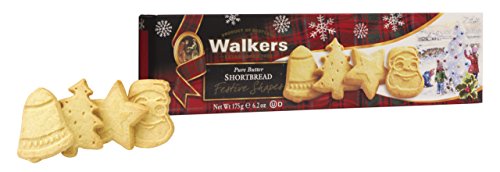 Walkers Festive Shapes Shortbread, Galletas Navideñas de Mantequilla, 175 g