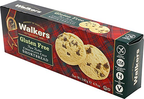 Walkers Shortbread Postre con Chips de Chocolate sin Gluten - 4 Paquetes de 1 x 140 gr - Total: 560 gr