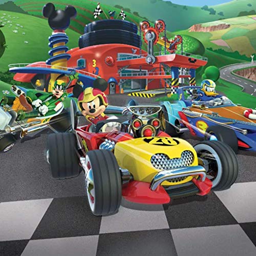 Walltastic, Papel Pintado Disney Mickey Mouse Roadster Racers, Papel, Multicolor, 243 x 304 cm