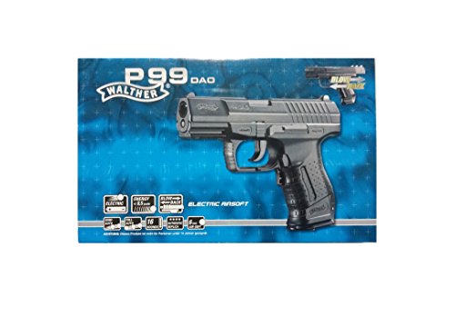 Walther P99 DAO Pistola de Airsoft, eléctrica, con máx. 0,5 Julios, Negro, 180 mm