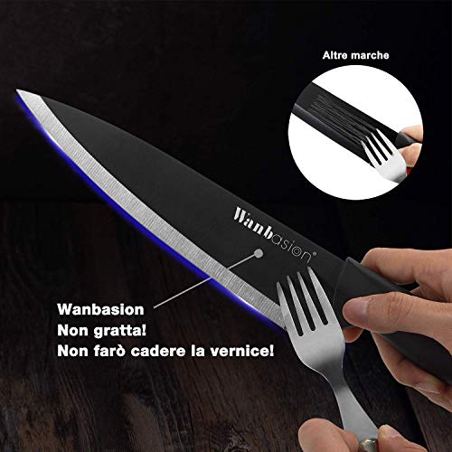 wanbasion Negro Juego De Cuchillos De Cocina Acero Inoxidable, Set De Cuchillos De Cocina Profesional Chef, Juego De Cuchillos De Cocina Los Mejores Cocinero Carne