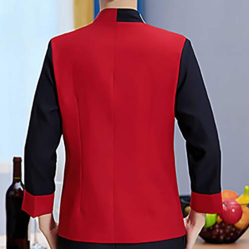 WANGJ Uniforme De Chef del Hotel Otoño E Invierno Restaurante Hot Pot Restaurant Front Hall Cajero Ropa De Trabajo Ropa para Hornear Pasteles Tetería De Manga Larga,XL