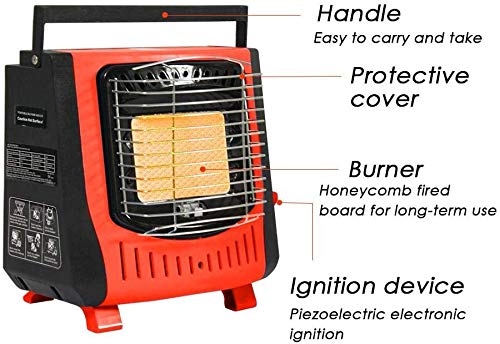 WANGXIAO Al Aire Libre del butano de Gas del Calentador de cerámica, Portable de la Pesca Viajes de Camping Caravana y Home Interior/Exterior del butano de Gas del Calentador de cerámica