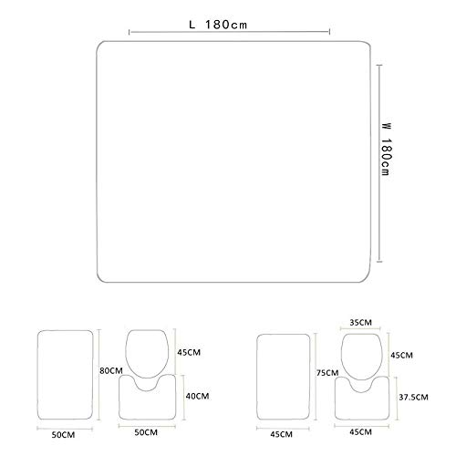 WANJIA Conjunto de baño de baño Absorbente Antideslizante, Cortina de baño + tapete de baño + tapete de Piso en Forma de U + Cubierta de WC + 12 Ganchos para Cortinas de baño.W180603-D041 45 * 75cm