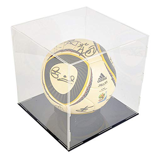 WANLAING Vitrina de fútbol - Base Negra, Vitrina de fútbol con Base de Caoba clásica, Soporte de exhibición de fútbol/zócalo Vertical, Perspex