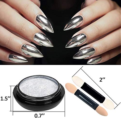 WANXIAN Polvos para uñas 15 frascos Cromo en polvo para uñas Uñas metálicas en polvo Brillos Manicura Art Power Sets con 15 piezas de palos de sombra de ojos, 1 g/frasco