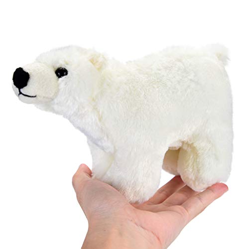 WARMWORD Oso Polar de Peluche Stuffed Animal Polar Bear Plush Toy para el bebé o los niños Navidad Abrazo Peluche Oso Polar Juguetes Kawaii Colección Altura 13 Longitud 20 cm