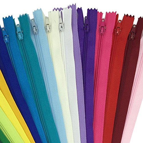 Wartoon 96pcs 23cm / 9 pulgadas y 30cm / 12 pulgadas cremalleras de nylon multicolor de la bobina para coser y artes 24 colores