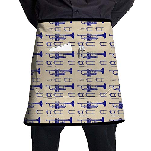 Waterproof Kitchen Apron Pockets Waist Apron Restaurant Half Aprons Bartender Apron Money Apron Waitresses Apron Kitchen Apron - Instrument Trumpet