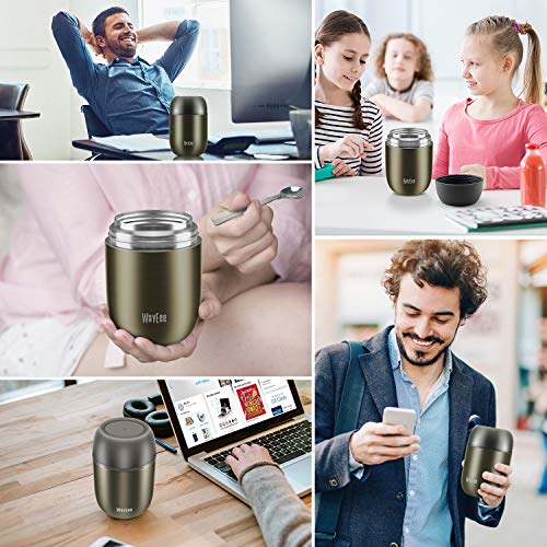 WayEee Termo para Comida 450 ml Taza Aislada de Acero Inoxidable para Alimentos Bebida Sopa Termo Térmico para Sólido y Líquido para Bebe Niños y Adultos Regalo para niños (Azul)