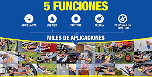 WD-40 Producto Multi-Uso Doble Acción - Spray 400ml - Aplicación amplia o precisa. Lubrica, Afloja, Protege del óxido, Dieléctrico, Limpia metales y plásticos y Desplaza la humedad