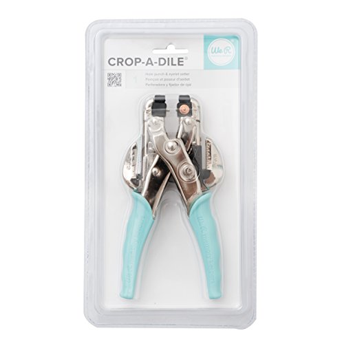 We R Memory Keepers Crop-A-Dile occhiello & Snap maniglia Punch-Aqua, Azul, 15.2 x 29.6 x 3.3 cm