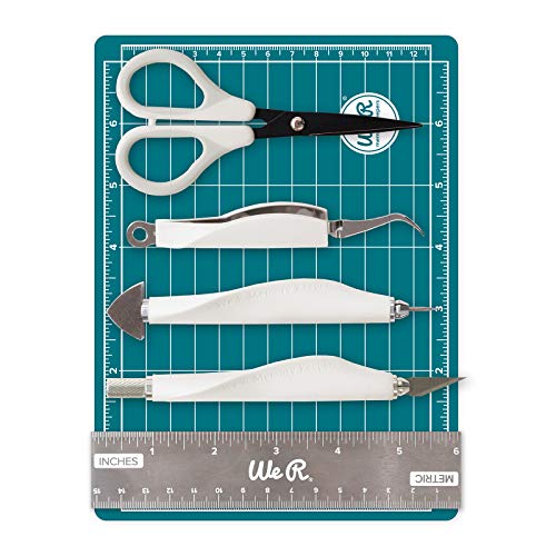 We R Memory Keepers Mini Kit, Herramientas de scrapbooking 6 piezas, blanco