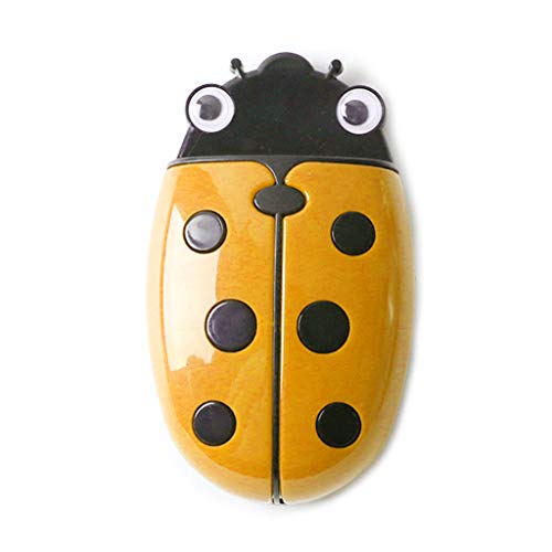 WE-WHLL Cute Ladybug Frigorífico Caja de Almacenamiento magnética Borrador Pizarra Organizador de bolígrafos Ahorre Espacio Soporte para contenedores de Cocina-Amarillo