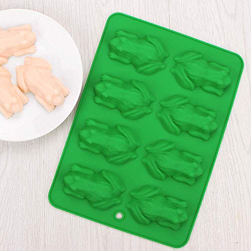 Webake 2 moldes de silicona para caramelos de rana y chocolate, antiadherentes, reutilizables, para gelatina, decoración de tartas, jabón, resina (verde)