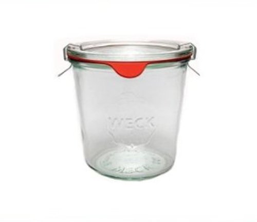 Weck - 24 despertar vasos de 1/2 litro caída caída de frascos de vidrio y despertar vasos / incl preservar anillos tapa de vidrio de los soportes