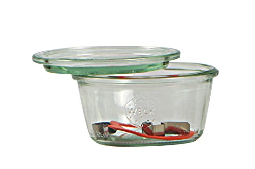 Weck - Paquete de 6 Botes de 290 ml, con tapadera de 100 mm, Junta y Clips, de Cristal, Transparentes