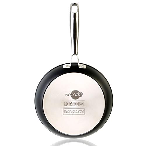 WECOOK 10430 Ecochef Titanio Sartén Aluminio Forjado 30 cm, inducción, 5 Capas Antiadherente sin PFOA, 4mm Espesor, Apta Todas Las cocinas, vitroceramica, Gas, lavavajillas, Negro, 30cm