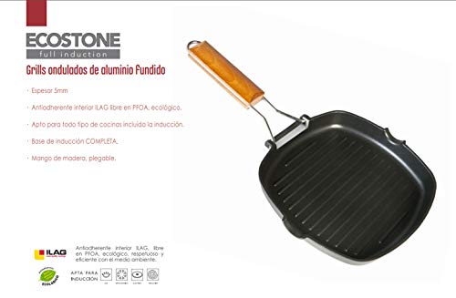 WeCook 10901 Sarten Grill Antiadherente Induccion Vitrocerámica y Fogón, Aluminio, 24 cm, Sin PFOA ni BPA