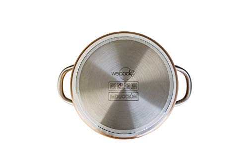 WECOOK 10924 Cazuela Alta Profesional, Aluminio Forjado, Dorado, 24 cm