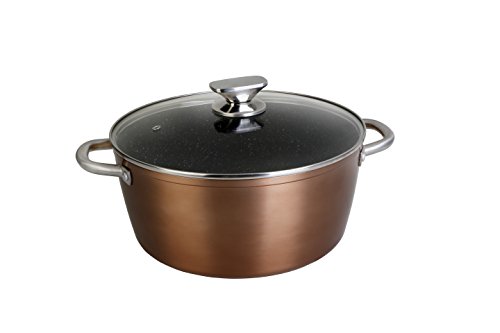 WECOOK 10924 Cazuela Alta Profesional, Aluminio Forjado, Dorado, 24 cm