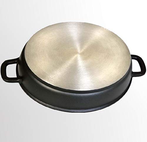 WECOOK, Ecochef Cazuela Baja, inducción 36 cm, Aluminio Fundido, Tapa de Cristal, 5 Capas Antiadherente Piedra Titanio sin PFOA, Asas de Silicona, 36cm