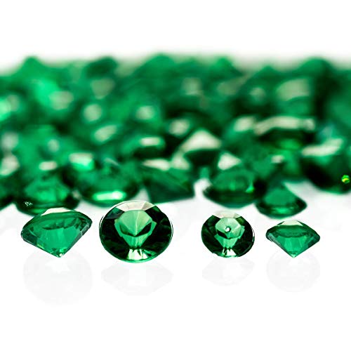 WedDecor 4.5mm Verde Manzana Mesa Relleno Acrílico Diamante Cristales Confeti para Boda Decoración, Jarrón Relleno, Mesa Centro de Mesa, 2000pcs - Verde Esmeralda, 2.5mm