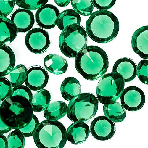 WedDecor 4.5mm Verde Manzana Mesa Relleno Acrílico Diamante Cristales Confeti para Boda Decoración, Jarrón Relleno, Mesa Centro de Mesa, 2000pcs - Verde Esmeralda, 2.5mm