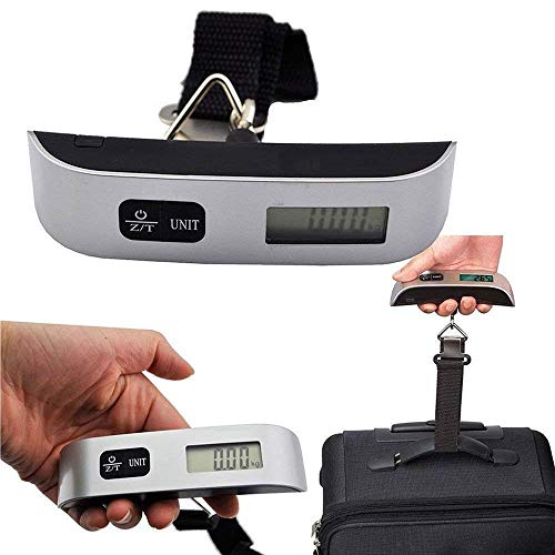 Weddecor 50kg Portátil LCD Digital Portátil Equipaje Bolsillo Escala - Electrónico Preciso Medición Multifunción Balanza Máquina para Bolsa Viaje, Maleta, Equipaje