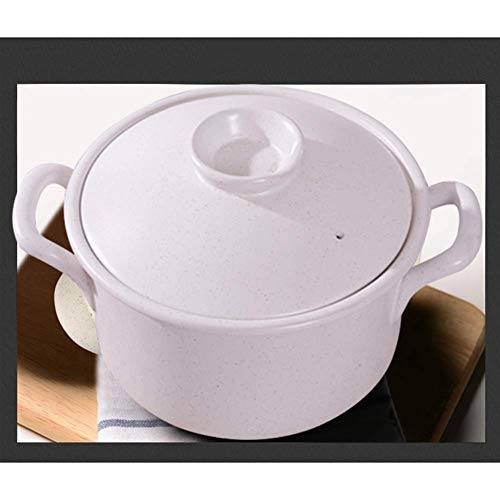 WEHOLY Olla Olla Cazuela Loza de Barro cazuela de cerámica de Gran Capacidad y Tapa Olla sopera Olla Caldera Lenta SL cocido Olla arrocera vidriada Resistente al Calor Negro 1,7 l