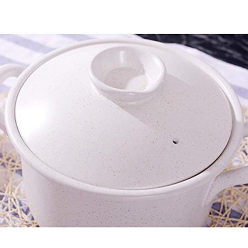 WEHOLY Olla Olla Cazuela Loza de Barro cazuela de cerámica de Gran Capacidad y Tapa Olla sopera Olla Caldera Lenta SL cocido Olla arrocera vidriada Resistente al Calor Negro 1,7 l